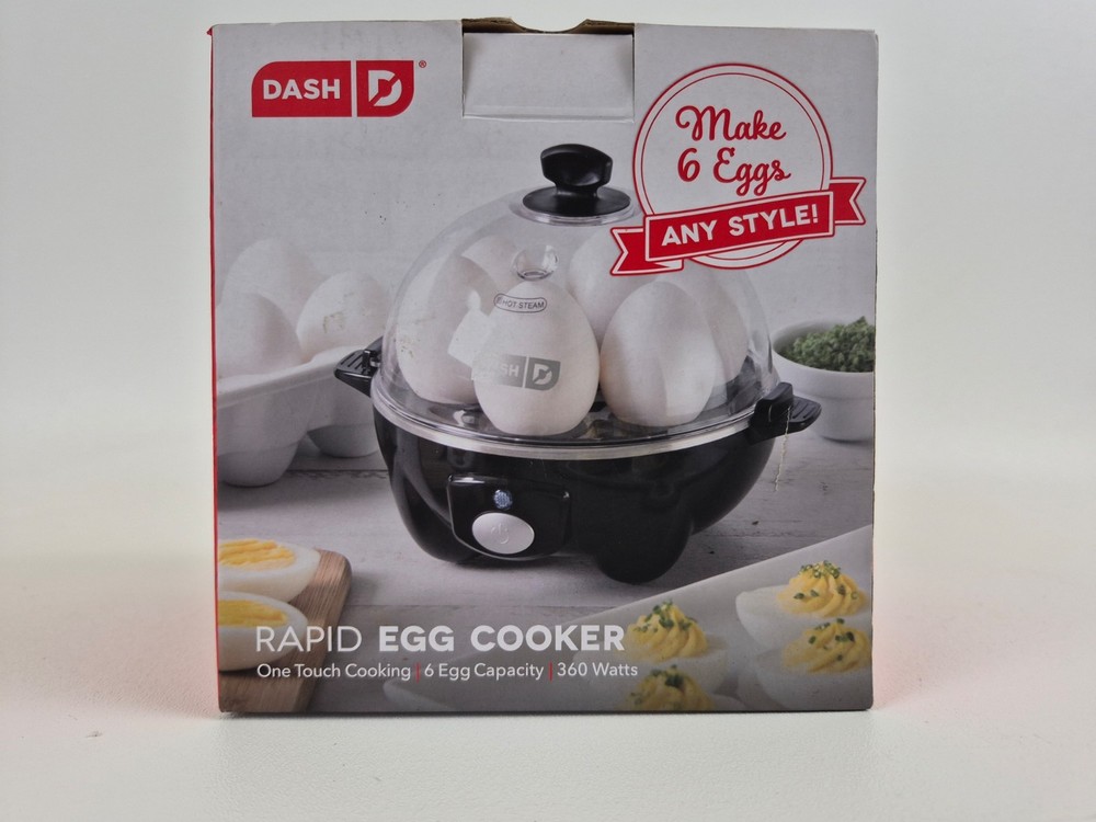 Dash Rapid Egg Cooker DEC005BK 6 Egg 360W Black New Open Box