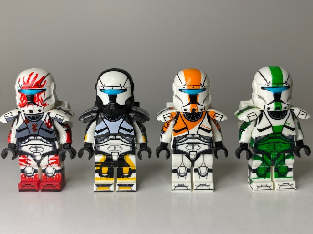 CUSTOM Star Wars Clone Commando Delta Squad! 4 Minifigures + Accessories!