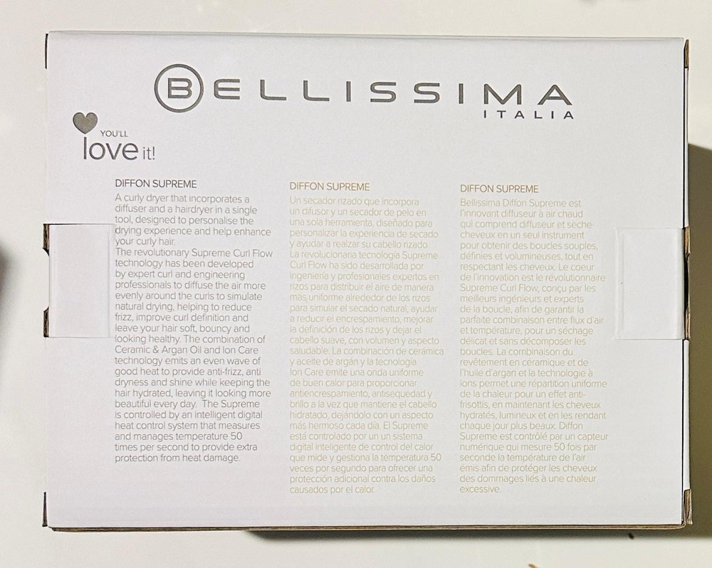 Bellissima Diffon Supreme Diffuser & Curly Hair Dryer - XL Diffuser for Long Wav
