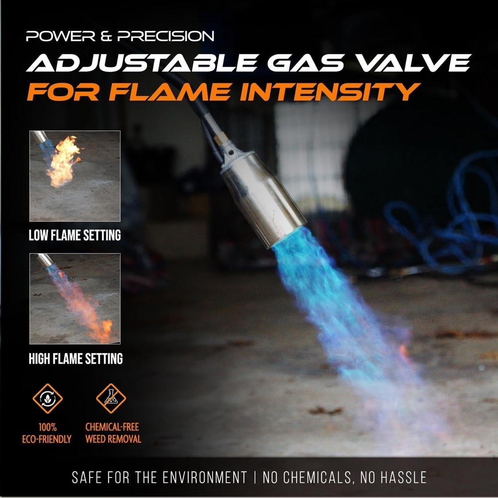 Propane Torch Weed Burner with 13 ft Hose, Adjustable Self Igniting Flamethrower