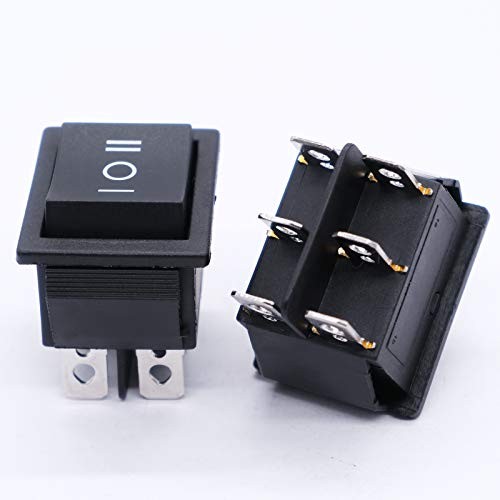 3pcs Momentary Rocker Switch Snap-in Toggle DPDT (ON)-Off-(ON) Power Switch 6