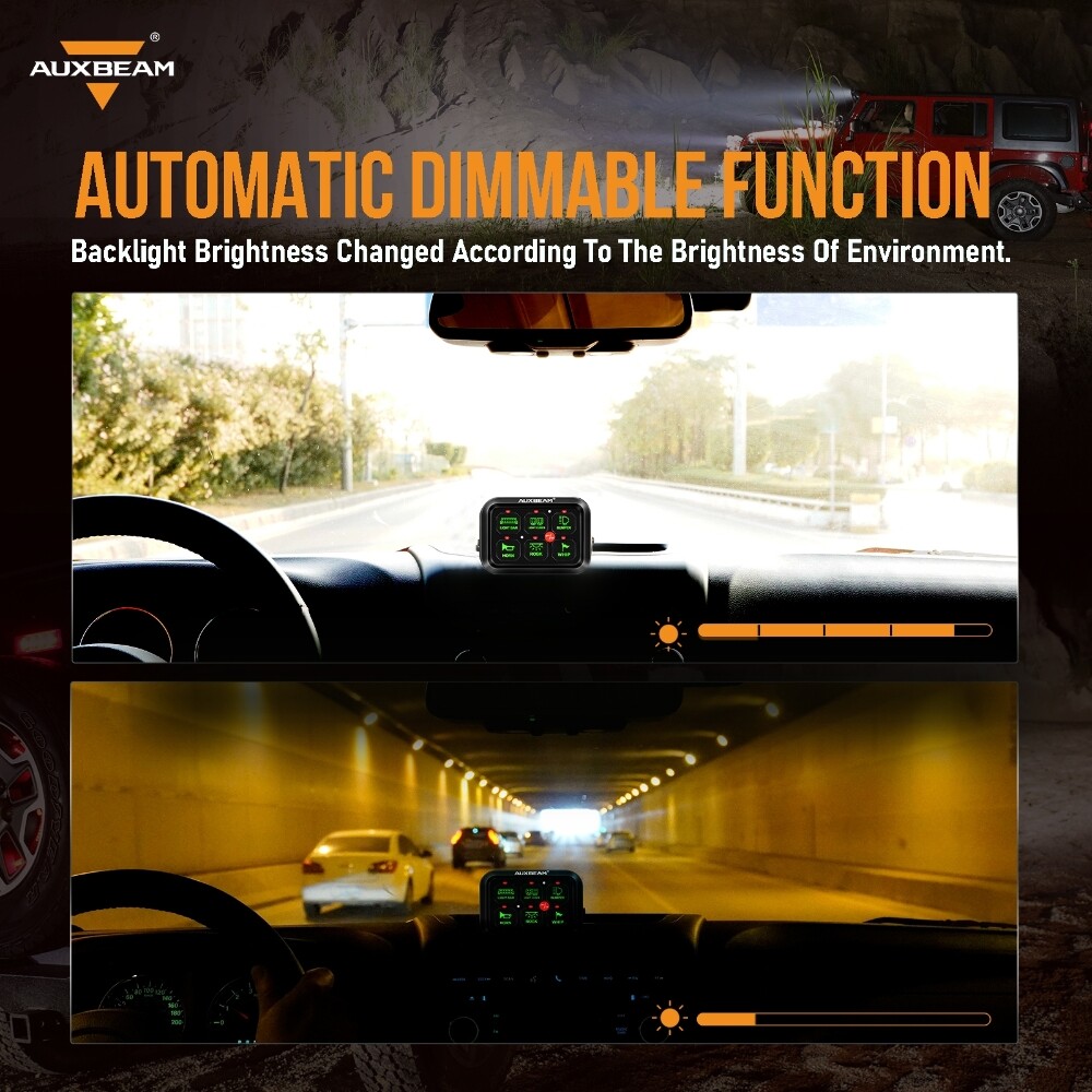 AUXBEAM 6 Gang Switch Panel LED Light Electronic Relay Circuit Control System