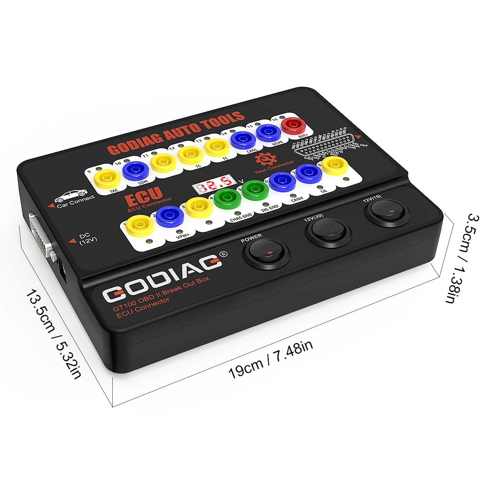 GODIAG Auto Tools GT100 Connector Break Out Box OBDII Protocol Detector US