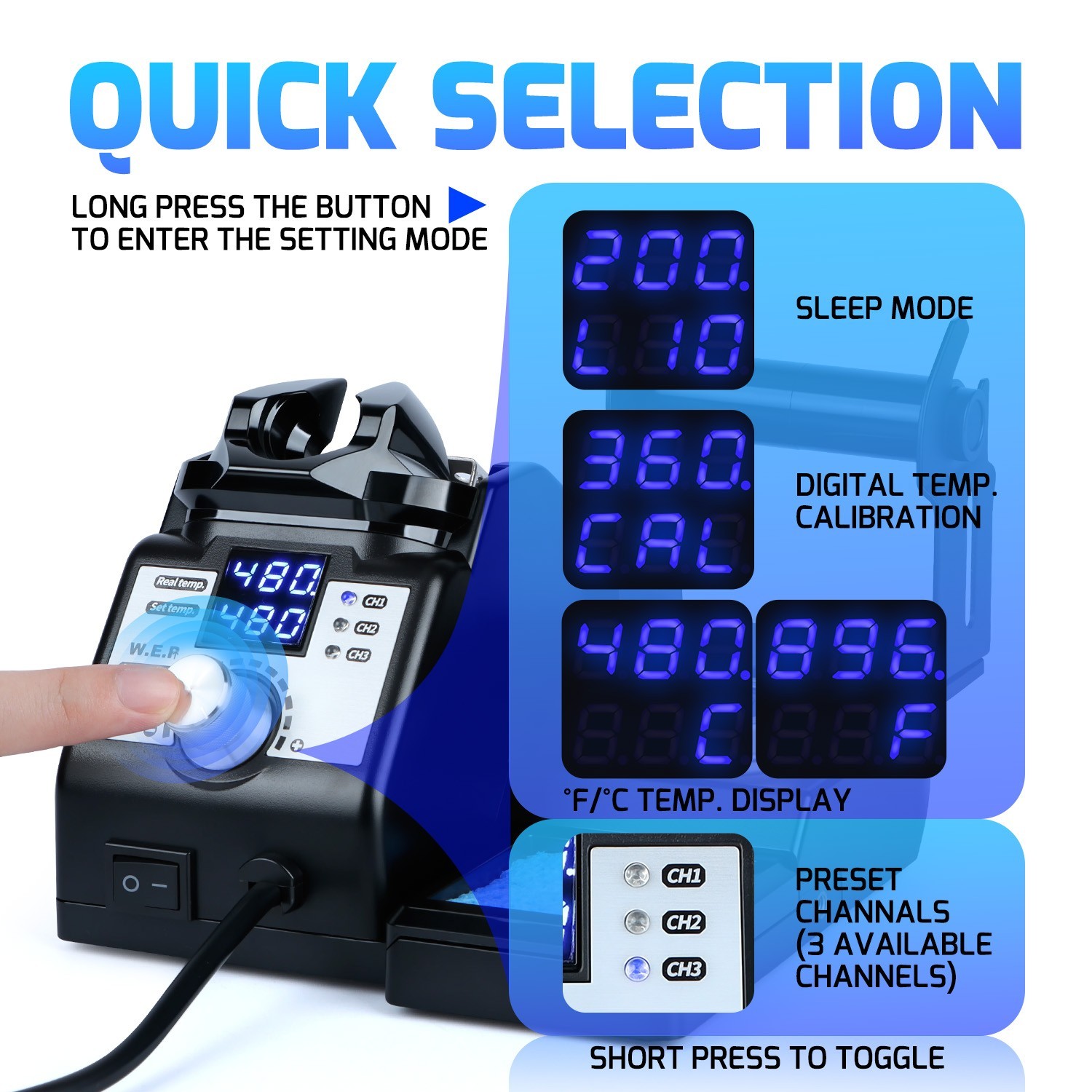 YIHUA 926LED IV 60W Dual LED Digital Display Soldering Station Welding Tool