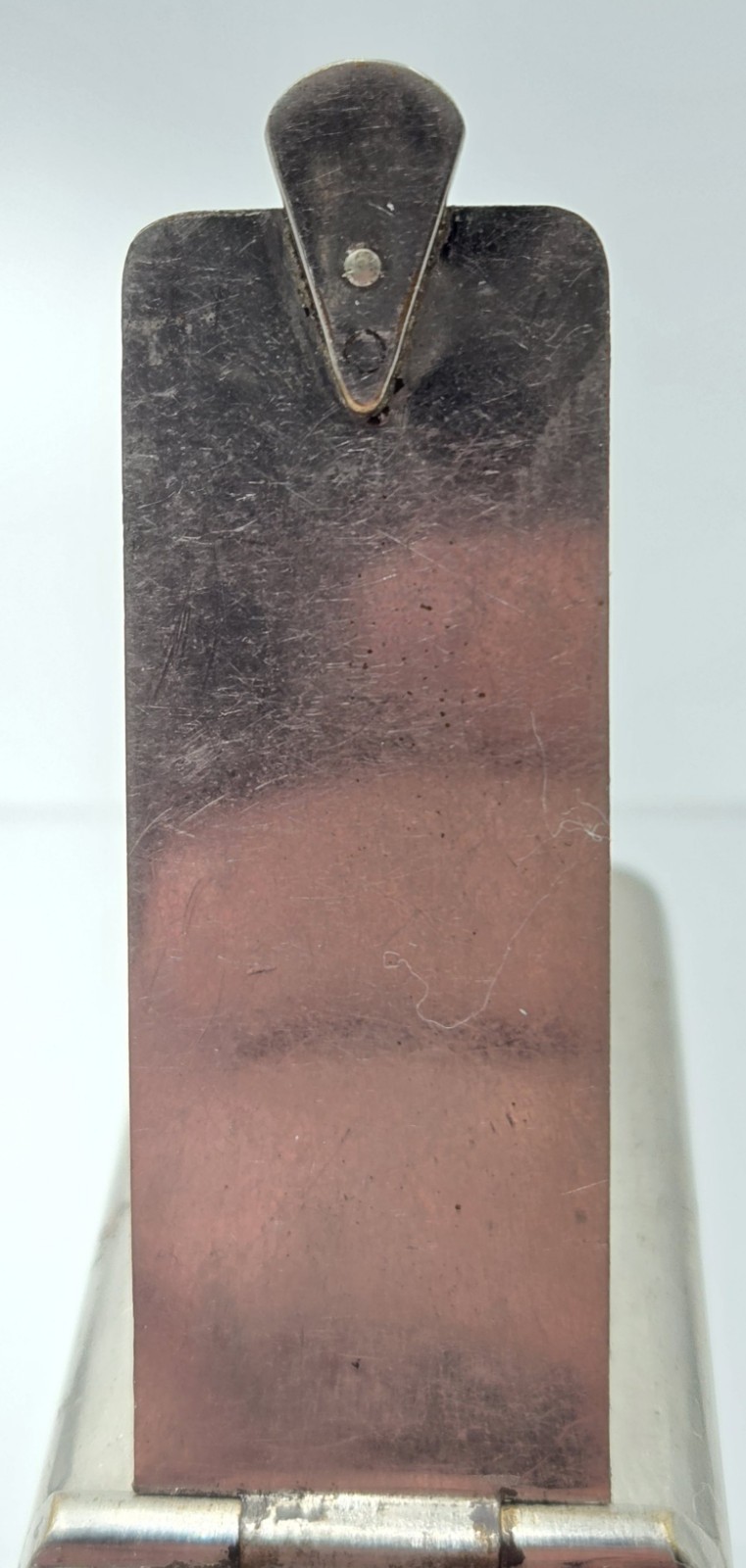 WWI Era Nickel-Plated Brass Trench Vesta Case – Rare Match-Holder Lid – MINT...