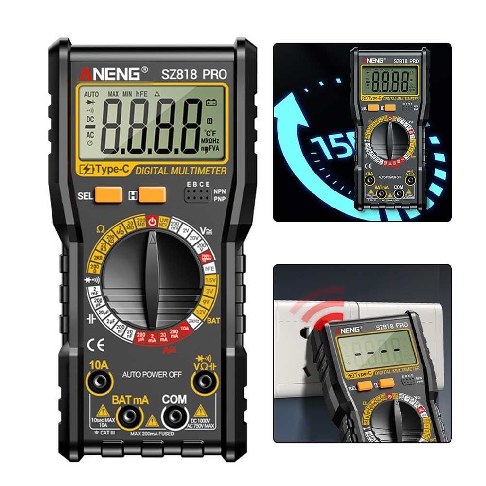 Accurate Digital Multimeter SZ818 PRO for AC DC Voltage and Current Testing Use