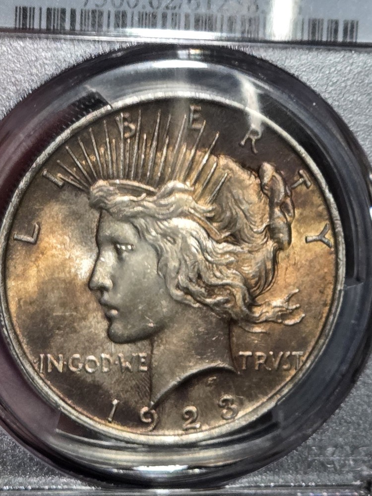 1923 $1 Peace Dollar PCGS MS62 Toned