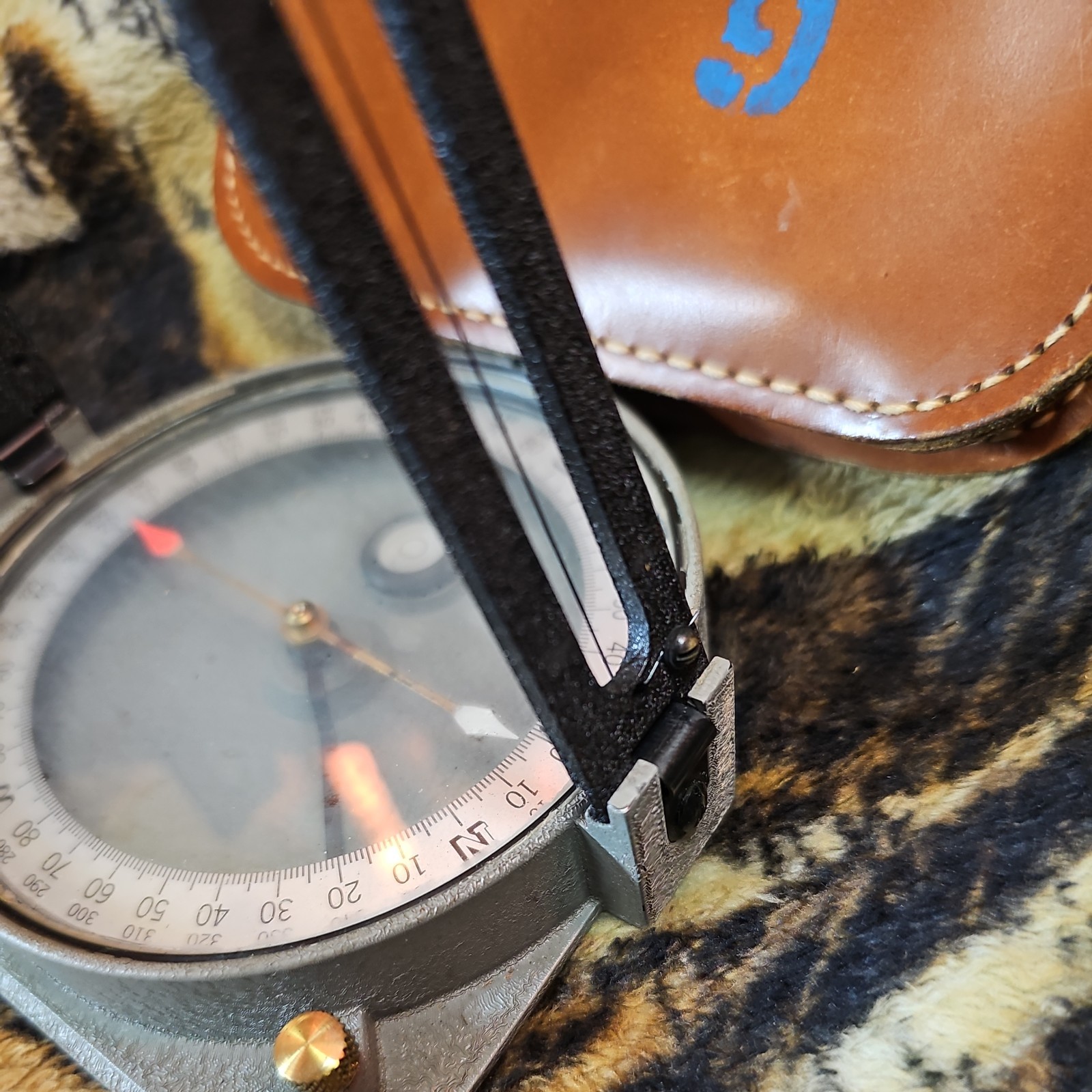 Vintage Antique Surveyors Compass Warren Knight Co Philadelphia PA W/pouch