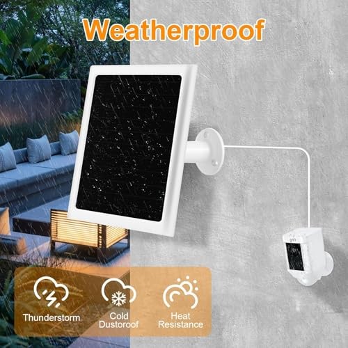 Solar Panel Charger for Ring Camera, Compatible with Stick Up White-1Pack