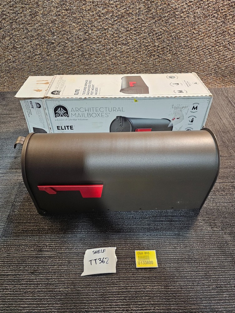 Medium Post Mount Mailbox, Durable Rust-Resistant Galvanized Steel, Elite Bronze