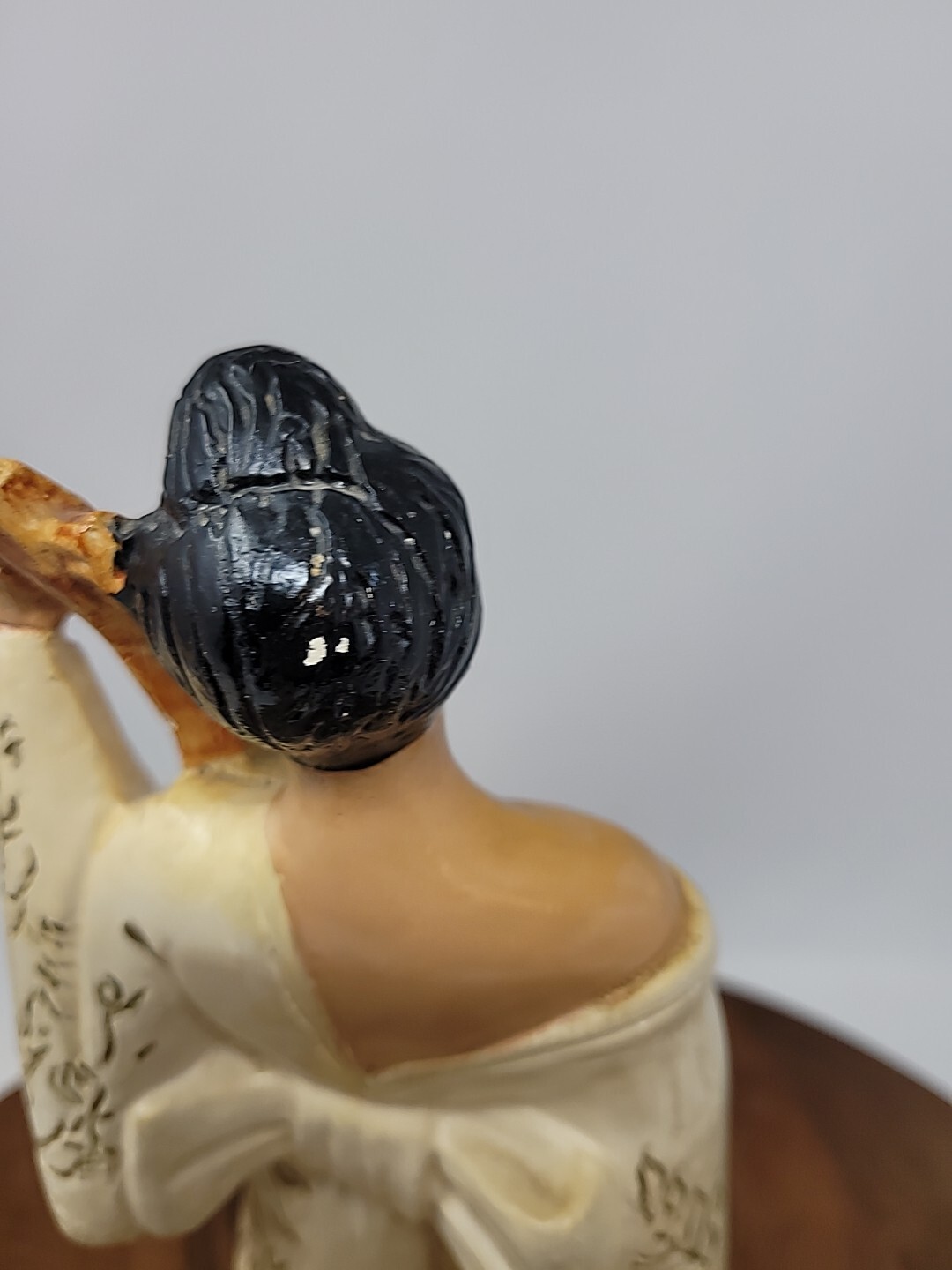 Japanese Asian Chalkware Vintage Two Figurines 12"