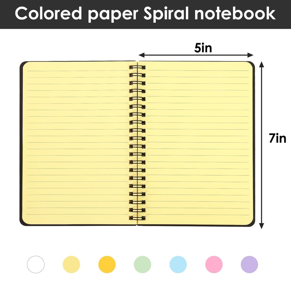 5x7 Spiral Notebooks set 4 Pack multicolor Poly Cover Journal New