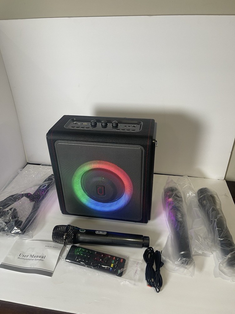 PPMIC MS75 Karaoke Machine 200W w/ 3 Wireless Mics Bluetooth 5.3 PA Speaker Stat
