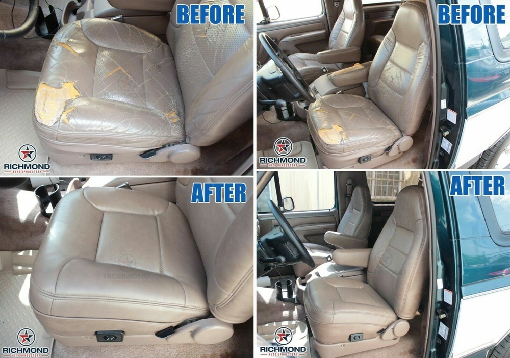 2015 2016 Benz E-Class - Driver Side Bottom Replacement Leather Seat Cover Tan