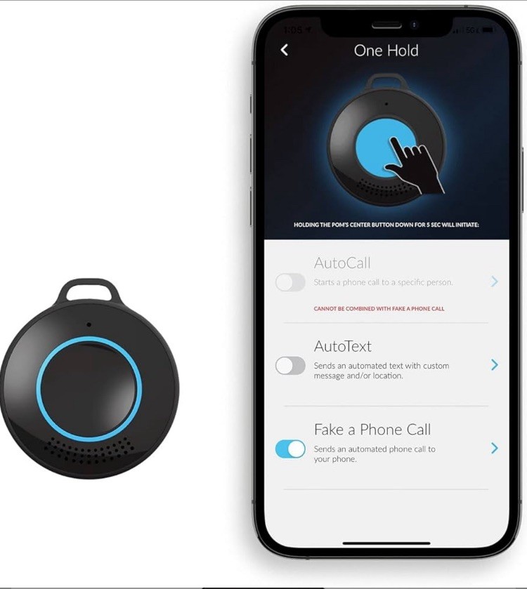 POM Safe Smart Protector - Keychain Personal Safety Device