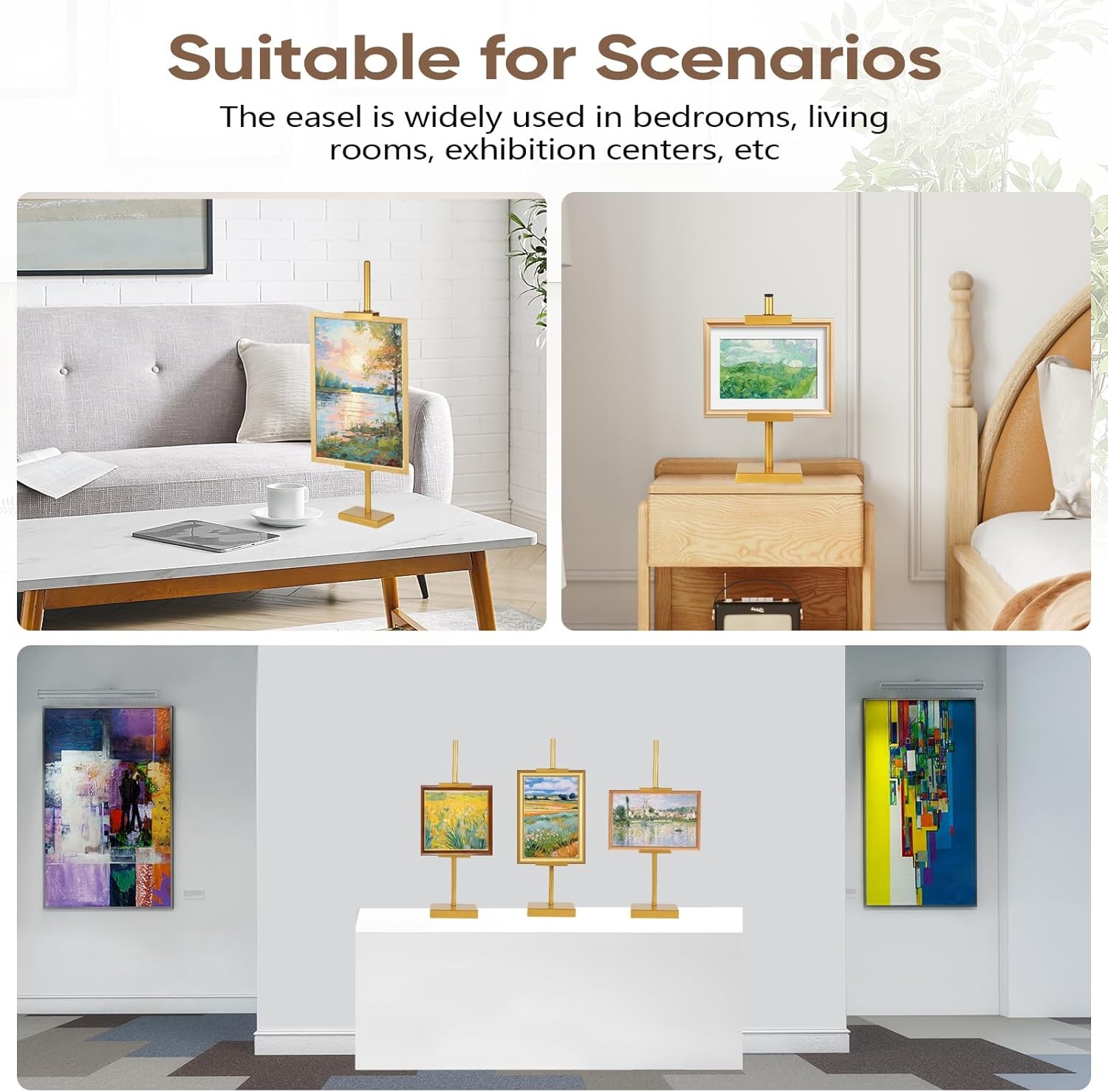 Tabletop Easel Stand for Picture Frames, Picture Easels for Display, Gold Easel