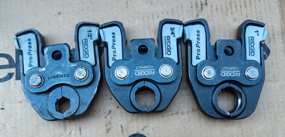Ridgid ProPress Compact Jaws 1/2” 3/4” 1” total 3 Jaws
