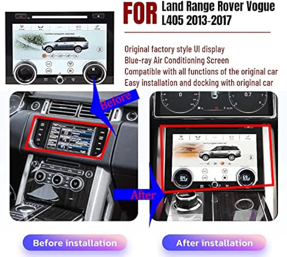 10" Upgrade AC Climate Control Air Screen For L405 Range Rover Vogue 2014~2017