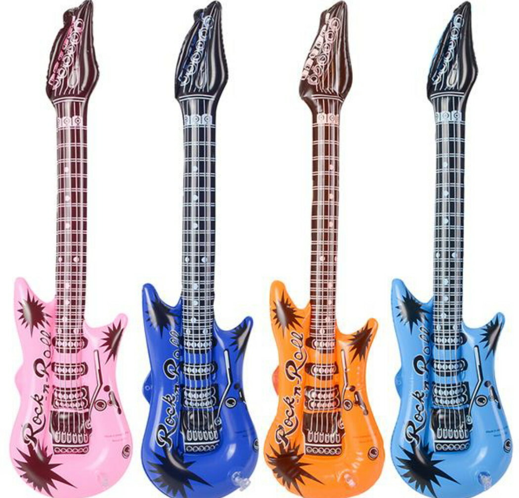 48 WHOLESALE INFLATABLE GUITARS, 24", GREAT FOR PARTIES, KARAOKE, GIFT DJ