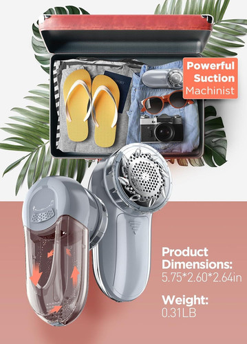 Bymore Fabric Shaver, Lint Remover, Shaver 5.75*2.60*2.64in, Gray