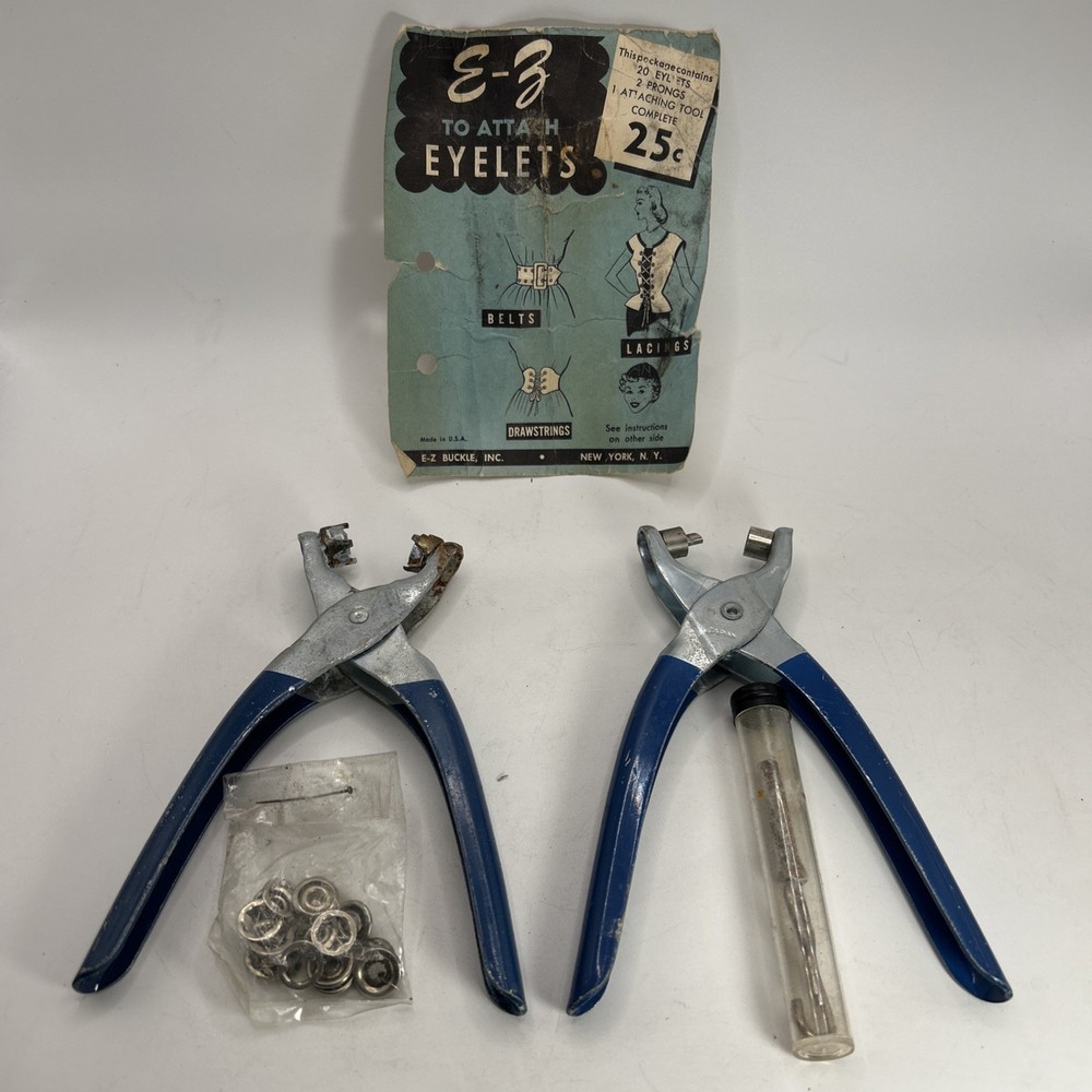 Vintage Eyelet Attaching Tools And Eyelets