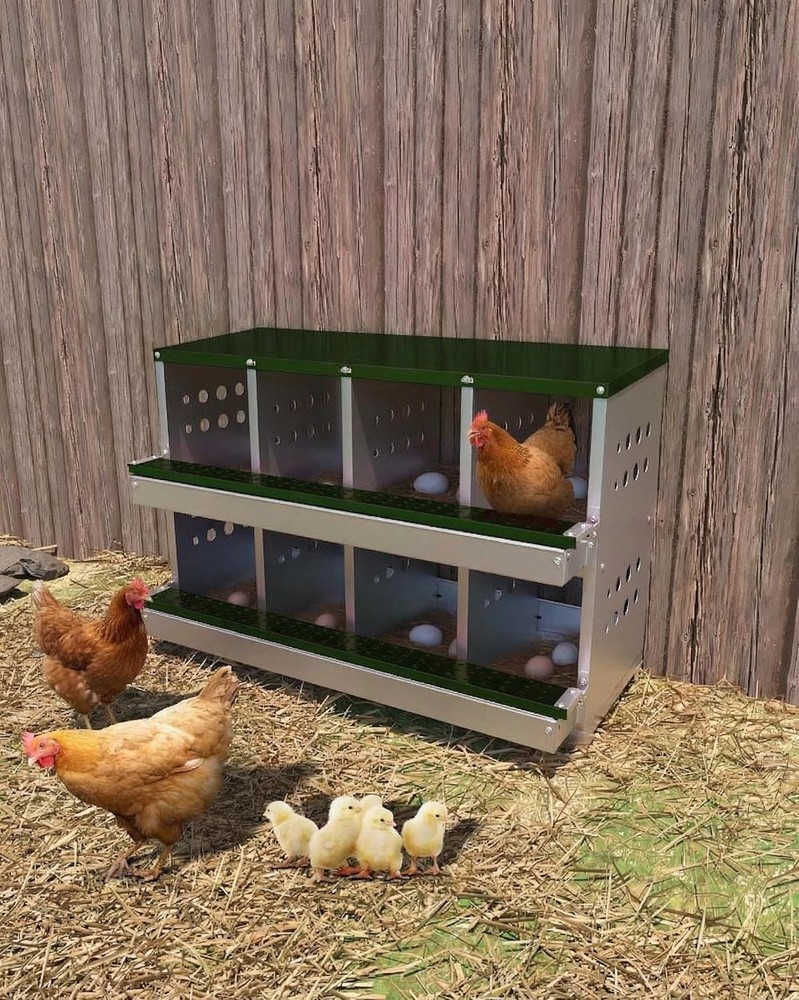 Metal Chicken Nesting Box for Laying Eggs Rustproof Wall-mountable Laying Boxes
