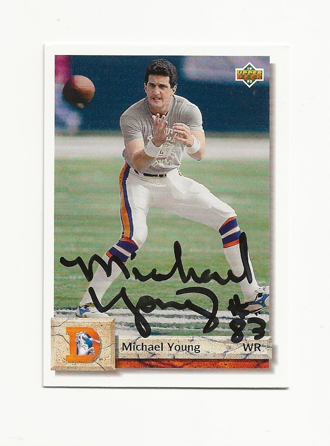 MICHAEL    YOUNG     BRONCOS      AUTOGRAPHED    CARD