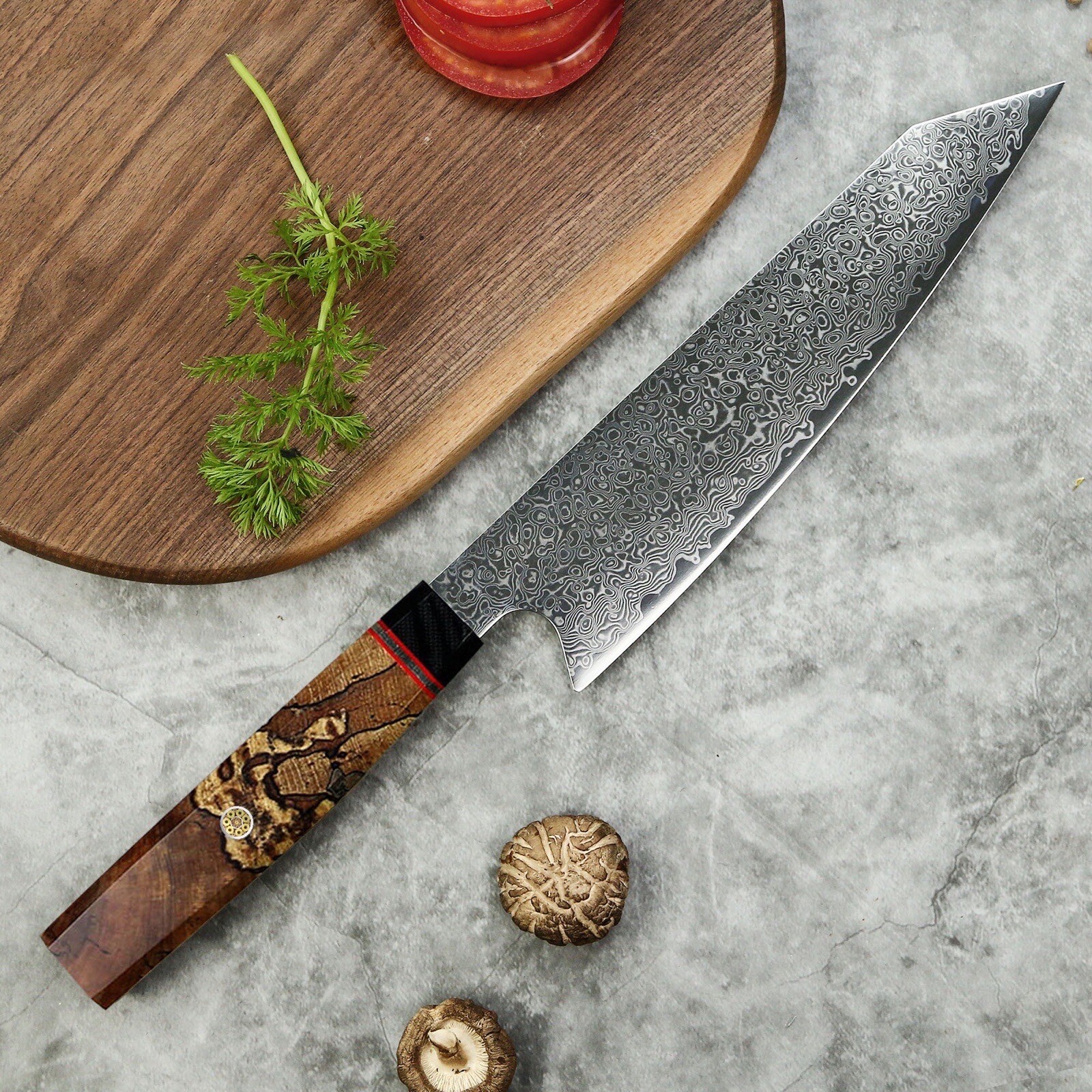 JAPANESE 8 INCH VG10 67 LAYER DAMASCUS CHEF KITCHEN KNIFE WOOD HANDLE KIRITSUKE