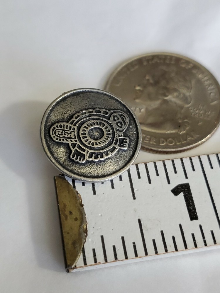 Stylised Turtle Lapel Hat Jacket Pin Marked Pewter