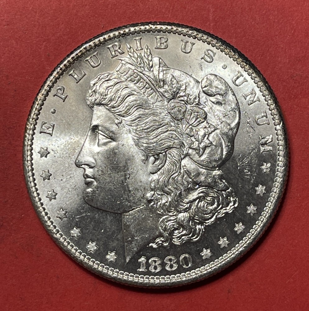 1880 S Morgan Silver Dollar, Gem Uncirculated.