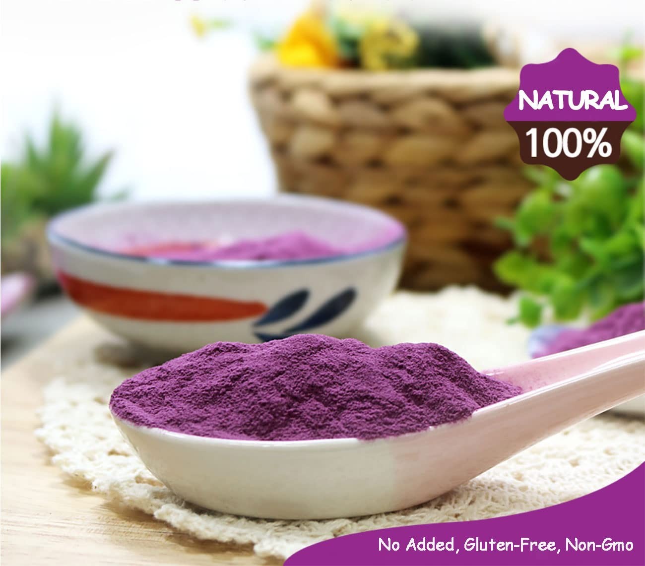 Orgnisulmte Original Purple Sweet Potato Powder 100% Pure Natural Premium Purple