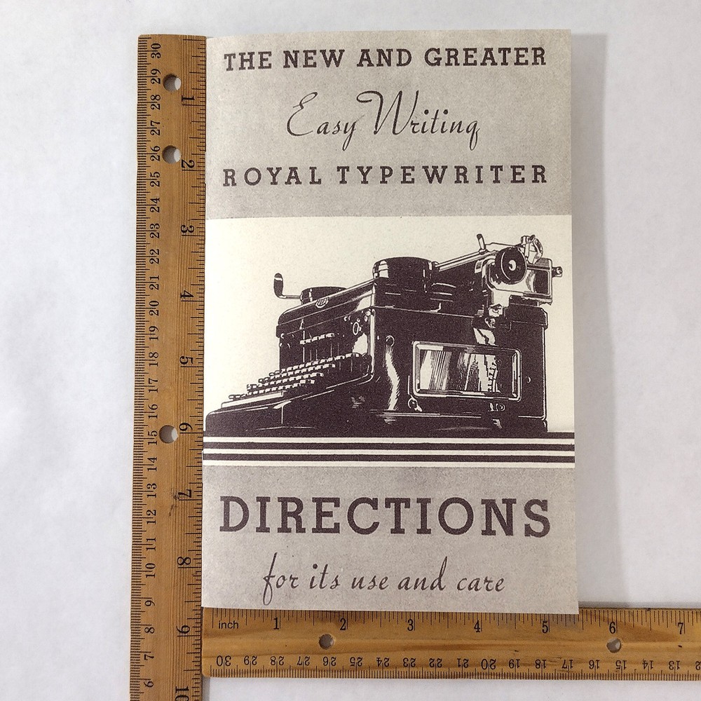 Royal H Typewriter Owner's Manual User Manual Instruction Manual Guide Direction