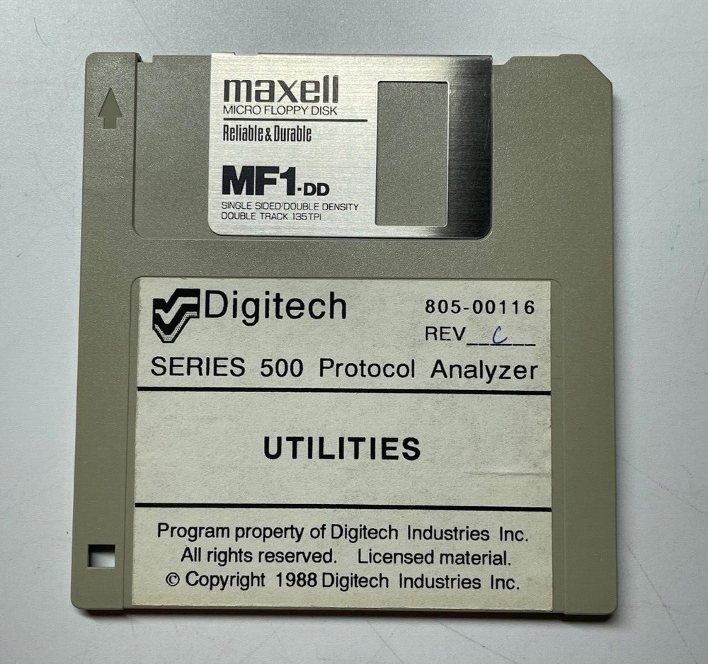 Digitech 805-00116 Series 500 Protocol Analyzer Utilities Disk