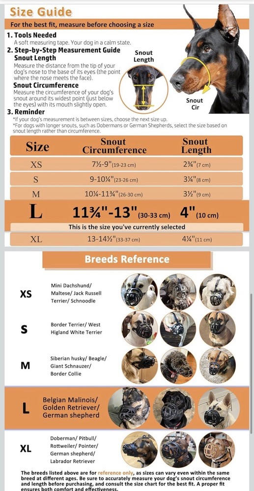 BARKLESS Dog Muzzle, Basket Muzzle Anti Biting Chewing Size 4