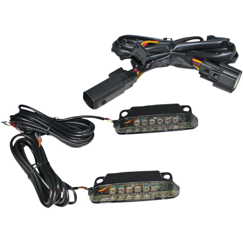 Custom Dynamics - CD-LR-10-S - LED Saddlebag Rail Light Bars, Smoke Lens