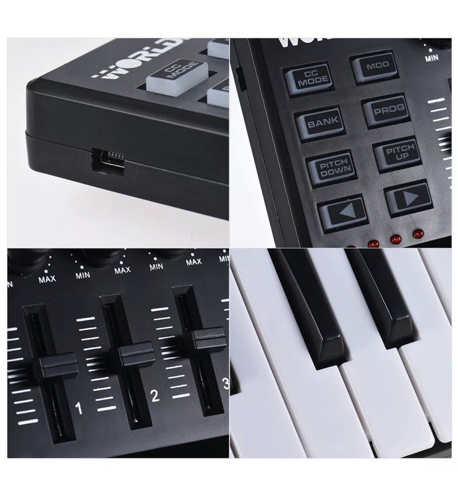 Worlde Panda Mini USB MIDI Keyboard Controller 25 Keys w/ Drum Pads IOB