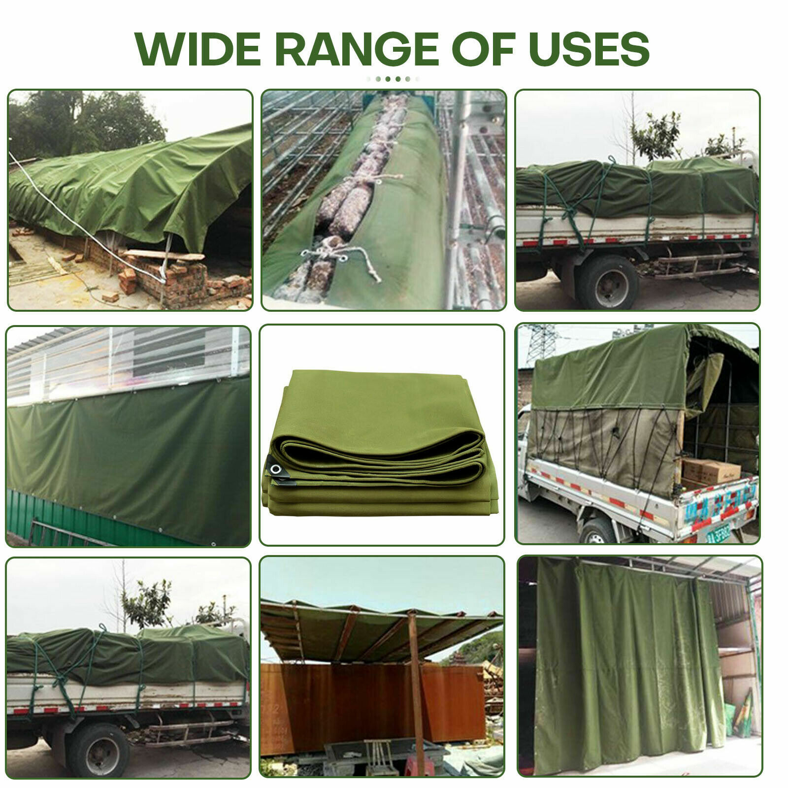 Canvas Tarps 16oz heavy Duty Multipurpose Tarpaulin Cover F Roof Patio Pool Boat