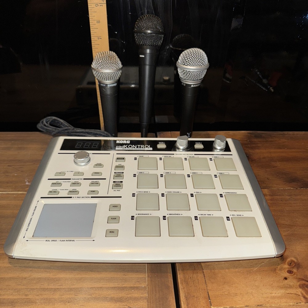 KORG padKONTROL MIDI Studio Controller KPC-1 No Adapter No USB cable ,3microphon