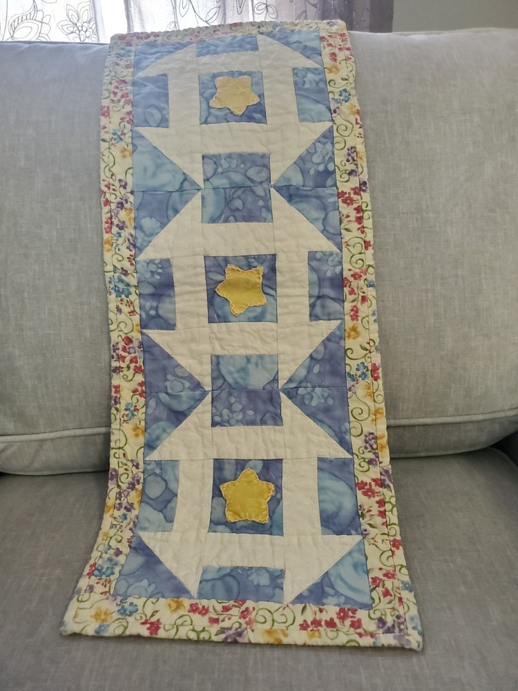 Hand Made Quilted Table Runner/ Topper /Wallhanging 10"x25"