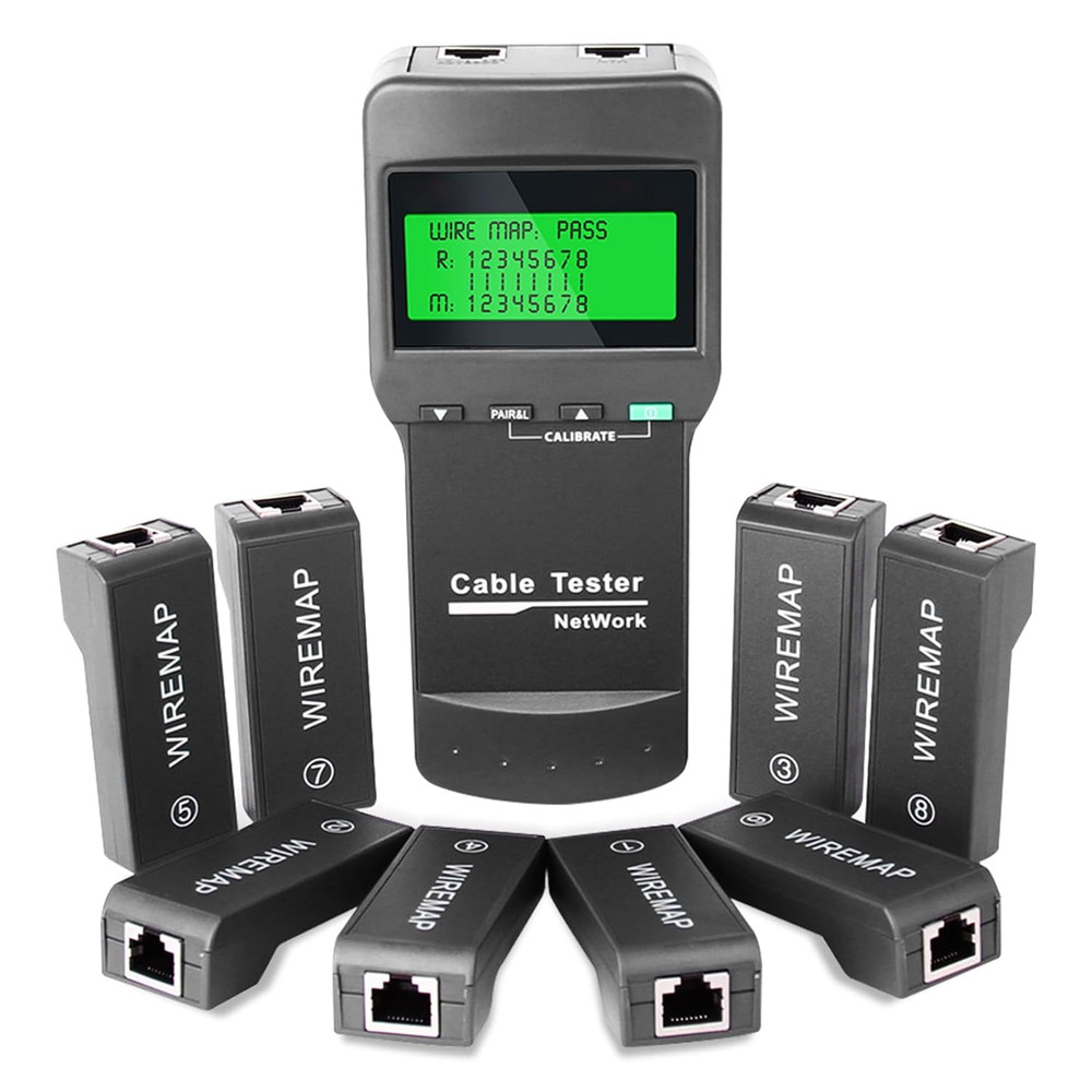 Network Cable Tester, Locate Breakage Points & Measure Length with 8 Remote Test