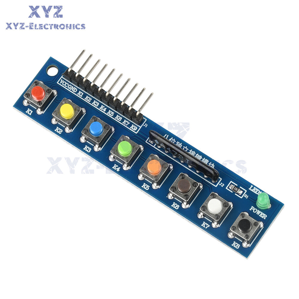 8 Independent Key Button Module With LED Indicator Keyboard Module For Arduino