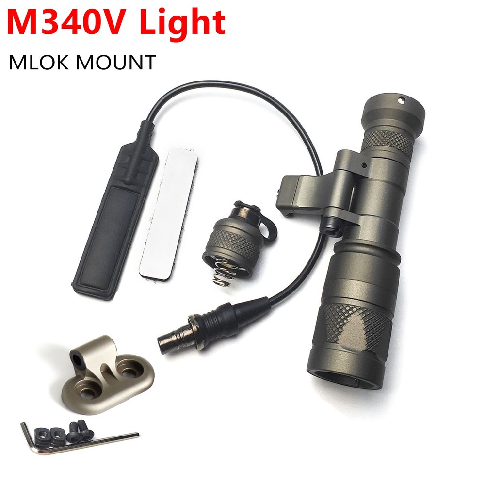 Tactical M340V LED Weaponlight Constant & Strobe with Switch Offset Side Mount