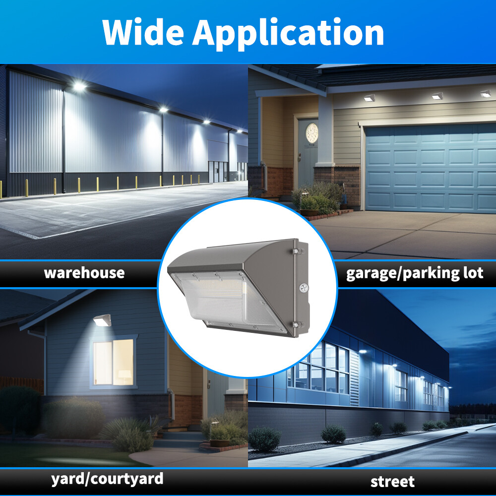 2Pack 150W Led Wall Pack Light Dusk to Dawn Commercial Outdoor Security Lighting