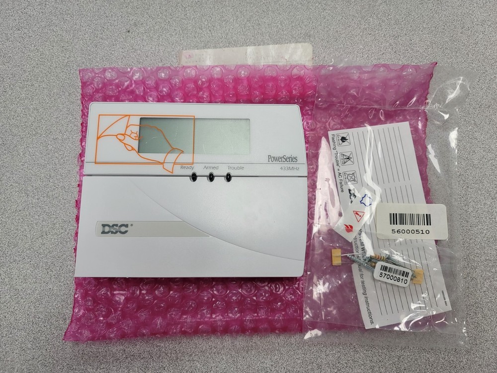 DSC RF5501-433 WHT PowerSeries Fixed Message w Wireless Receiver Keypad White