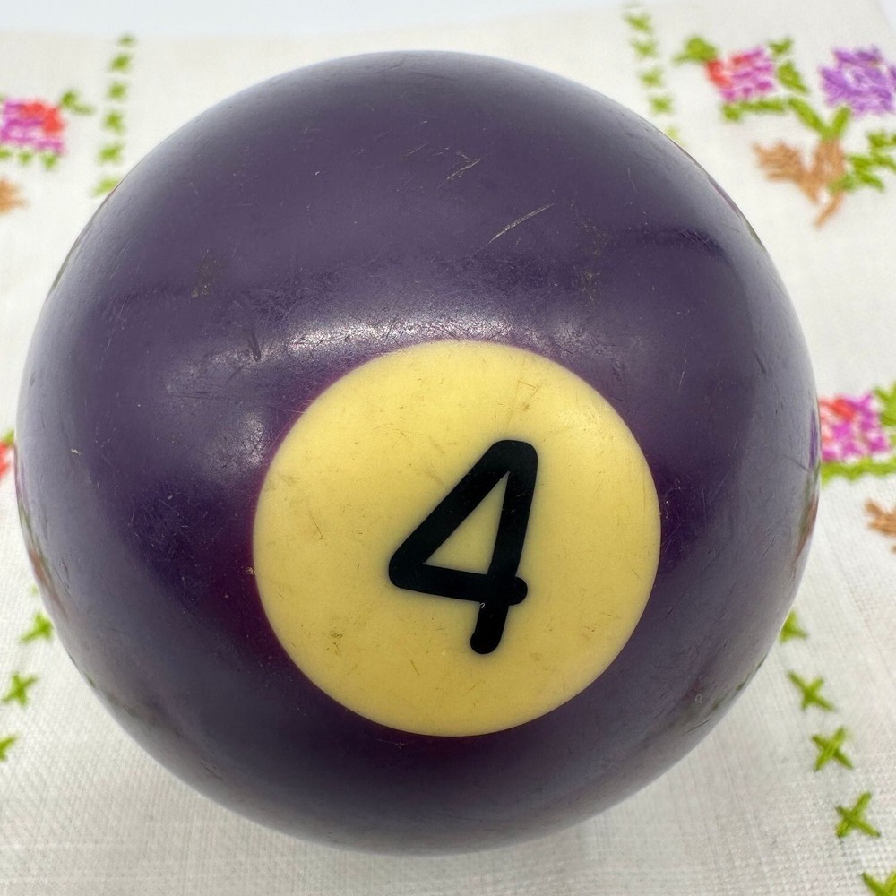 Vintage Billiard Ball Pool 4 Solid Purple Replacement Table Game Man Cave Decor