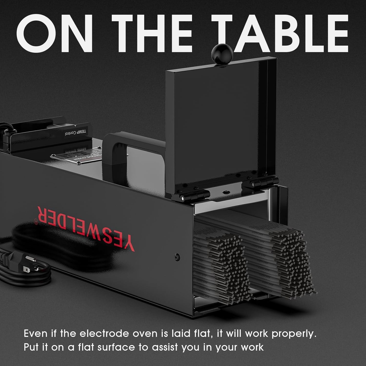 Portable Welding Rod Oven 110V, Temp Control 85-300°F Holds 14" Stick Electrodes