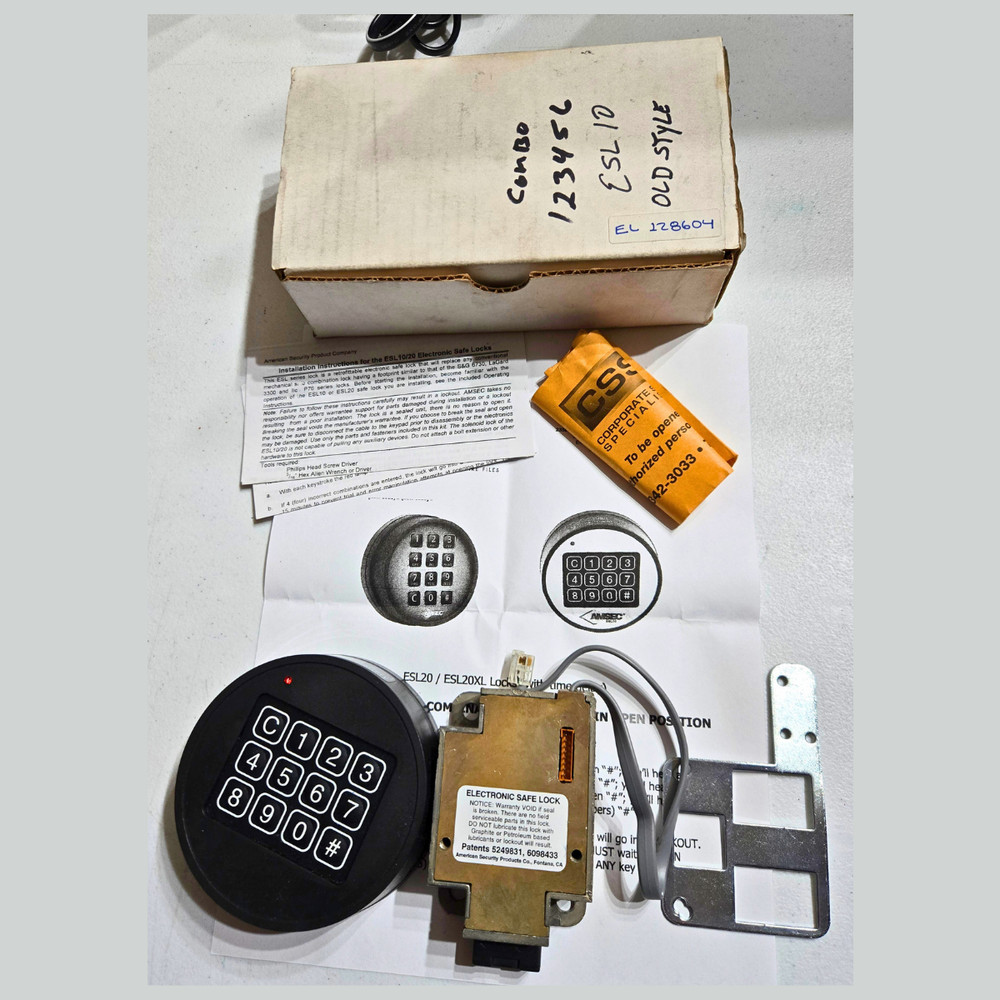 Amsec - ESL10 - Electronic Pivot Safe Lock Kit Keypad & Lock - Black