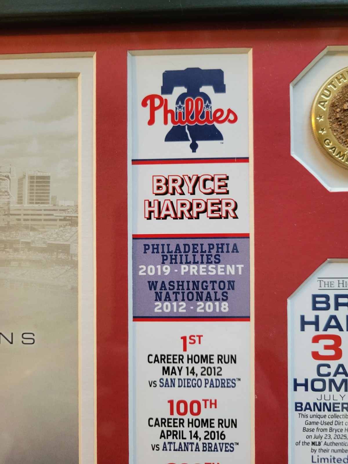 The Highland Mint Bryce Harper /35 350th Career Homerun Plaque 11"×14" Phillies
