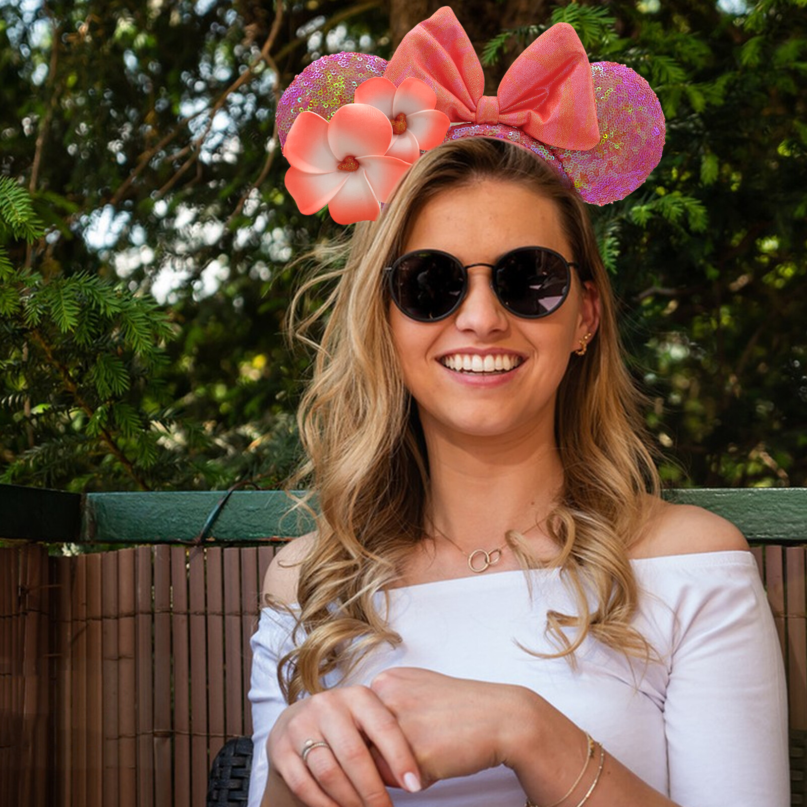 Orange Plumeria Exclusive Aulani Hawaii Disney-Parks Minnie Ears Bow Headband