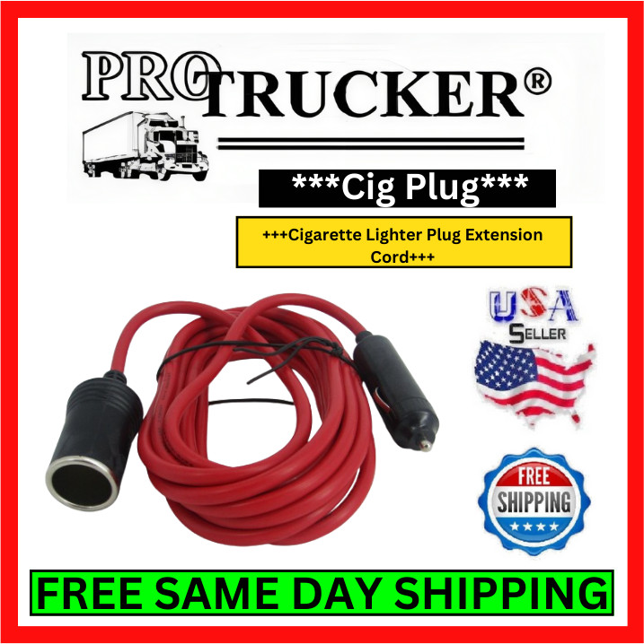 ProTrucker 12V Cigarette Lighter Extension Cord Power Cable 12FT Plug Socket 24V